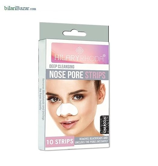 Hilary Rhoda Deep Cleansing Nose Pore Blackheads Strips for Women (Charcoal) 10 Strips