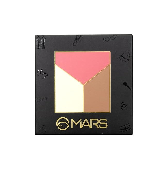 Mars Long Lasting Cheek Palette Blusher, Higlighter & Bronzer, 13.9 gm