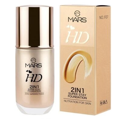 MARS HD 2IN1 Super Stay Foundation Light Weight Waterproof High Defination Foundation (Shade 102 Beige) 60ml