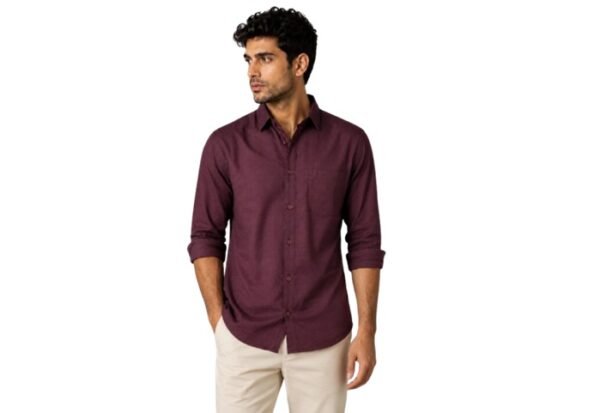 Tiranga Men's Solid color Cotton Slim Fit Formal Shirt Full Sleeve