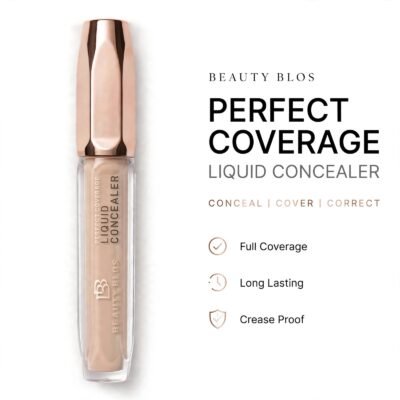 Beauty Blos Perfect Coverage Liquid Concealer for Face, Creamy Shade, Liquid Makeup Concealer for a Smooth-Looking Finish