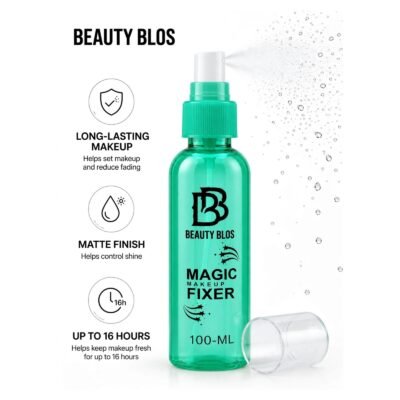 Beauty Blos Staying Up Forever Makeup Fix Spray, Matte Finish Makeup Setting Spray, Helps Prevent Makeup Melting and Fading, Up to 16 Hours Makeup Wear, 100 ml