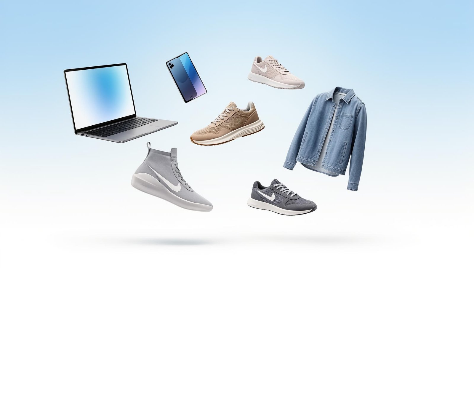 Customer shopping online and purchasing products